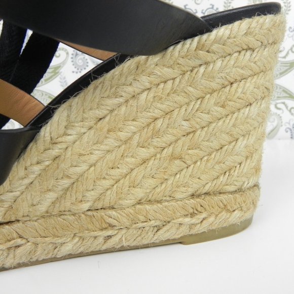 Casteñer Black Leather Espadrilles with Ankle Tie - Almost New - Picture 3 of 8